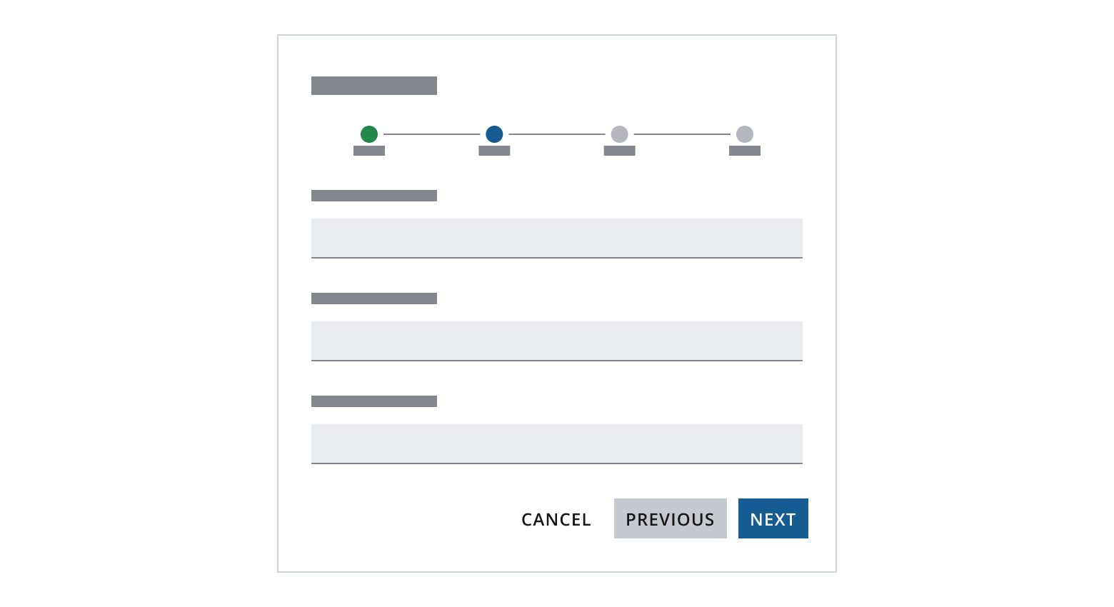 Example showing form with button bar underneath and core actions on the right.